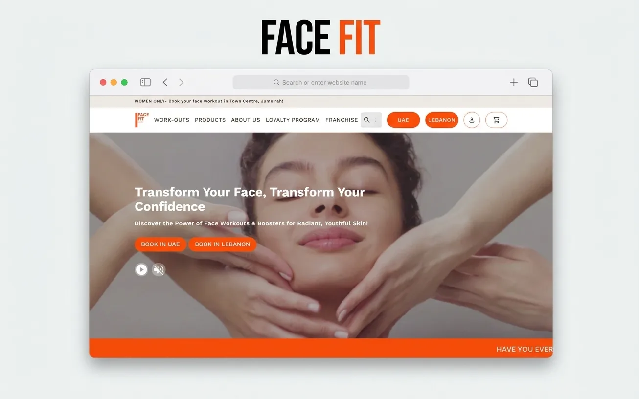 The Face Fit Studio online store built by co.gent