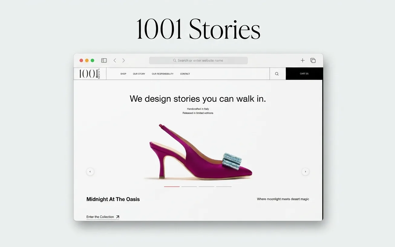 The 1001 Stories online store built by co.gent