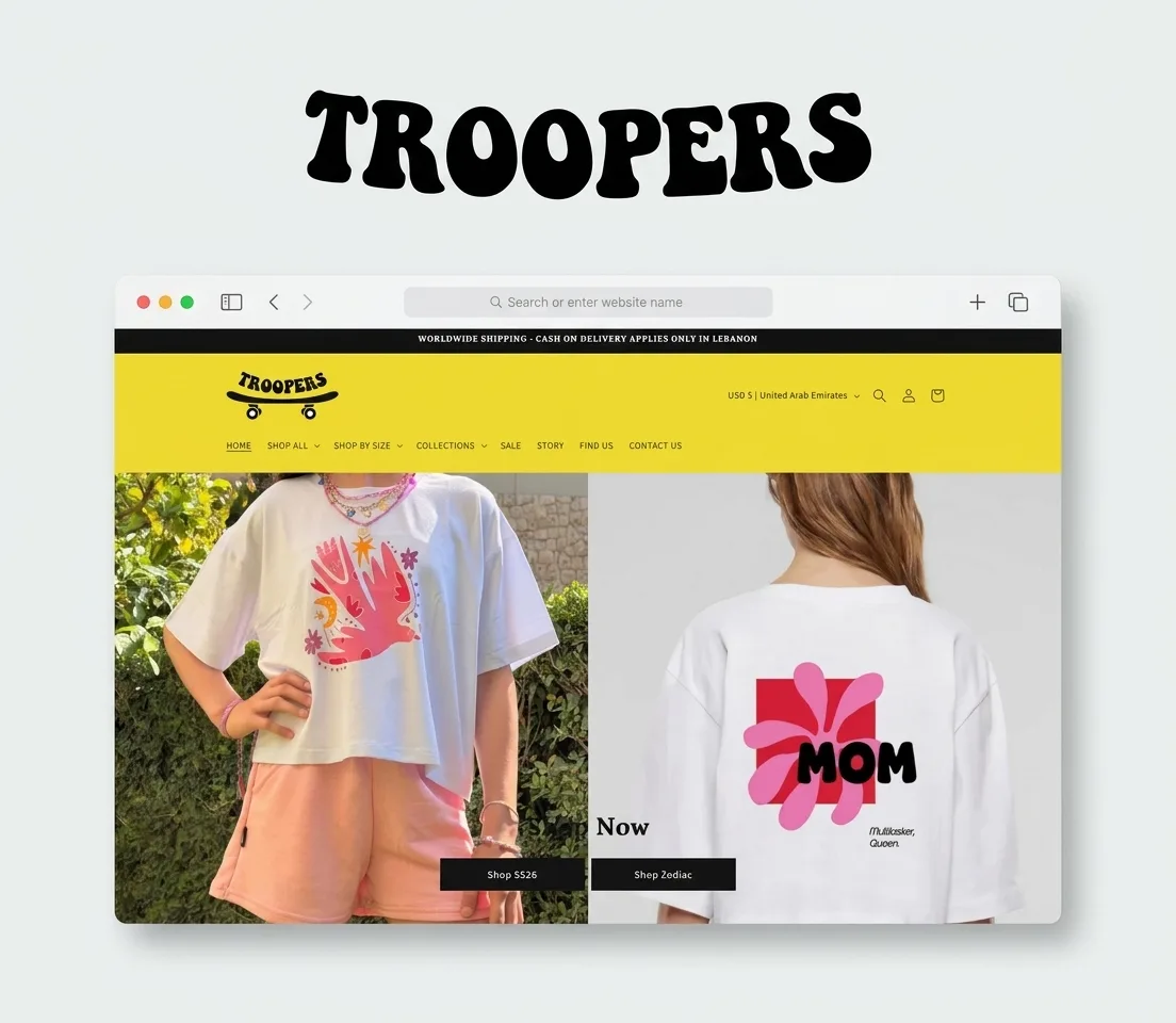 The We Are Troopers online store built by co.gent